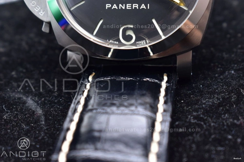 A6497 Edition H 1:1 Superlumed on Y-Incabloc XF Leather PAM217 Dial with Best Black Strap 0113